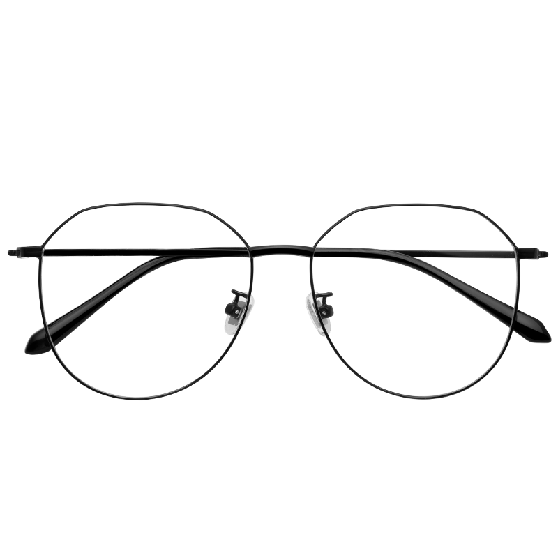 LOHO近视眼镜框防蓝光X眼镜男女百搭大框眼镜架仅8g可配近视 玫瑰金 1.60防蓝光镜片适用50-400度