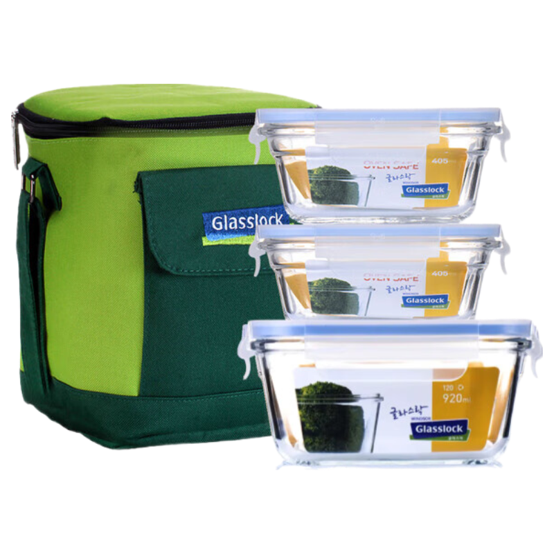 GLASSLOCK �������ȸֻ��������ʺб㵱���п�΢���Ӻ���ˤ�轺Ȧ��ɫ��� ����405ml*2+����920ml+��