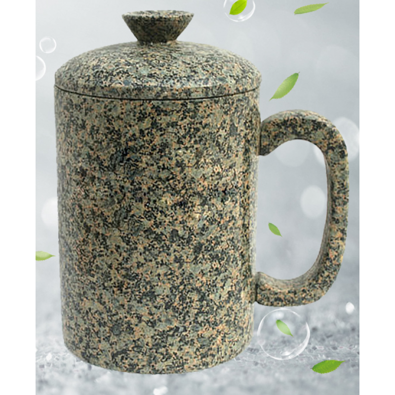 中华麦饭石茶杯水杯天然石头办公杯子天然麦饭石杯子原石杯麦饭石礼品