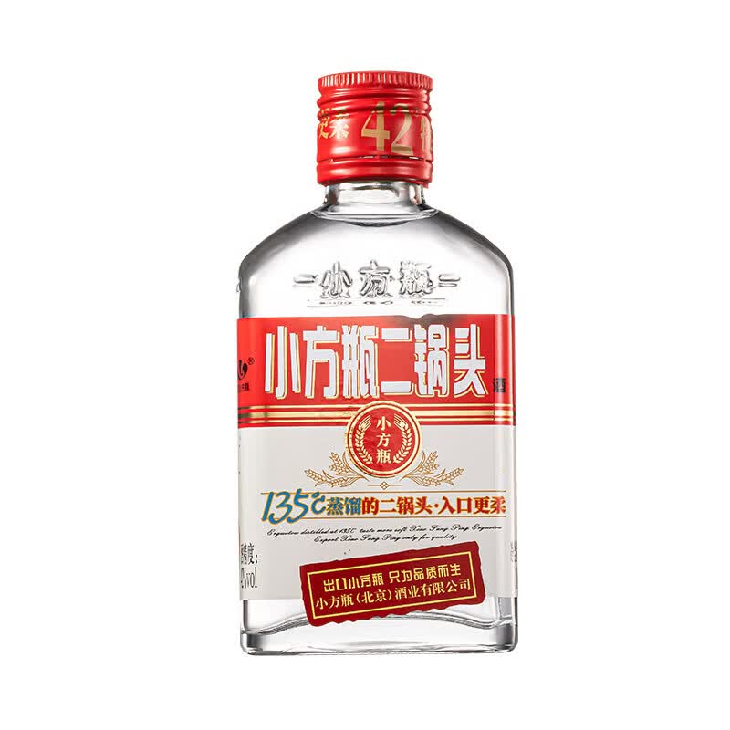 出口小方瓶牌 二锅头 二两特 清香型 特级白酒 蒸馏酒 42度100ml24瓶 口粮酒 42度 100mL 24瓶 二两特整箱装