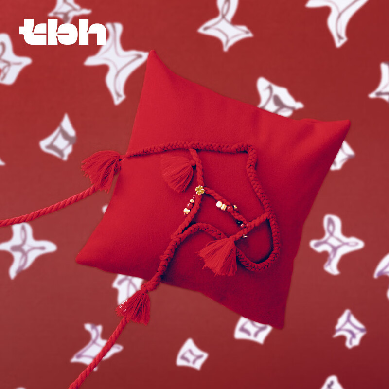 野兽派家居（tbh）马年限定毛呢编绳靠垫沙发靠枕车载抱枕新年礼物 “马年限定”毛呢编绳装饰靠垫-红运马