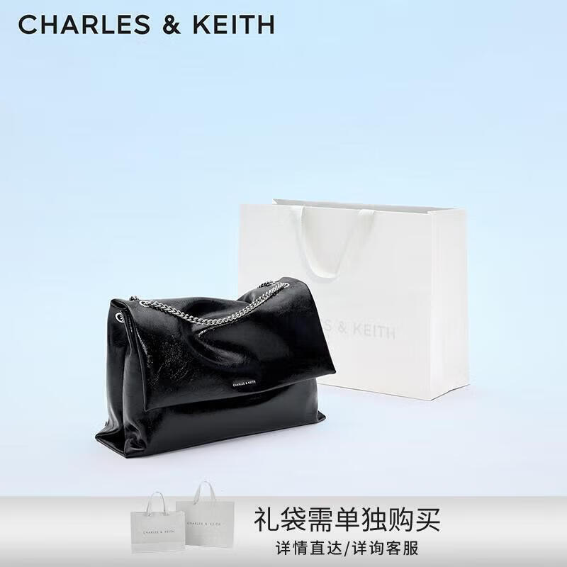 CHARLES&KEITH大容量软面链条邮差包单肩包腋下包包女包生日礼物CK2-20271514