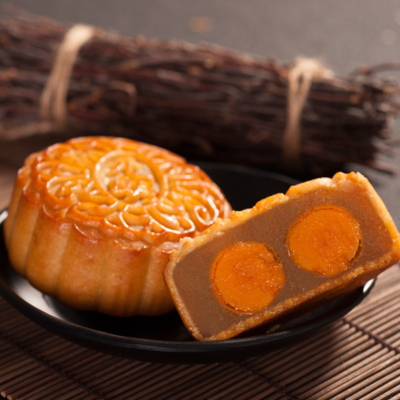 元朗 蛋黄月饼 散装双咸蛋黄白莲蓉 中秋节广式单个装广东广州香港送