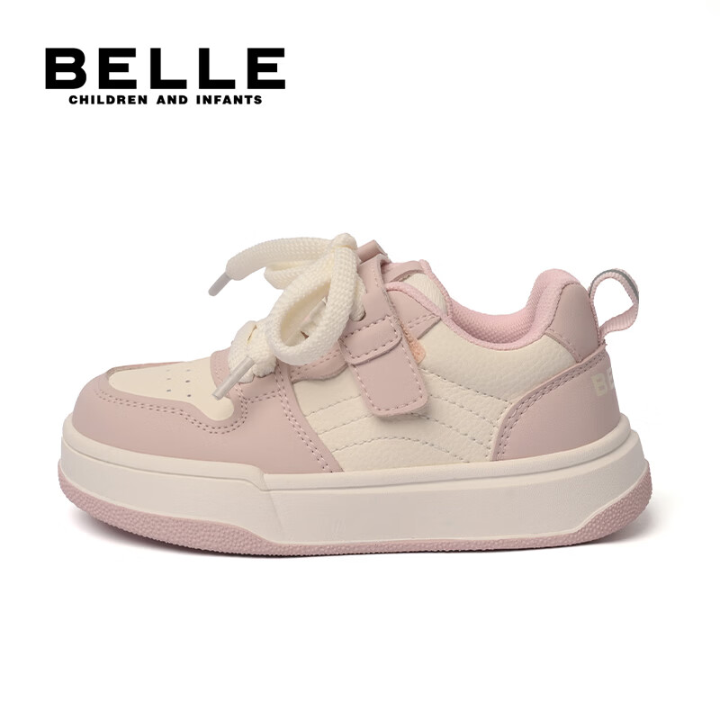 百丽童鞋儿童板鞋女童鞋子运动鞋26年春秋新款小白鞋女孩男大童休闲鞋 粉色【女款】 28 （建议脚长170-175mm）