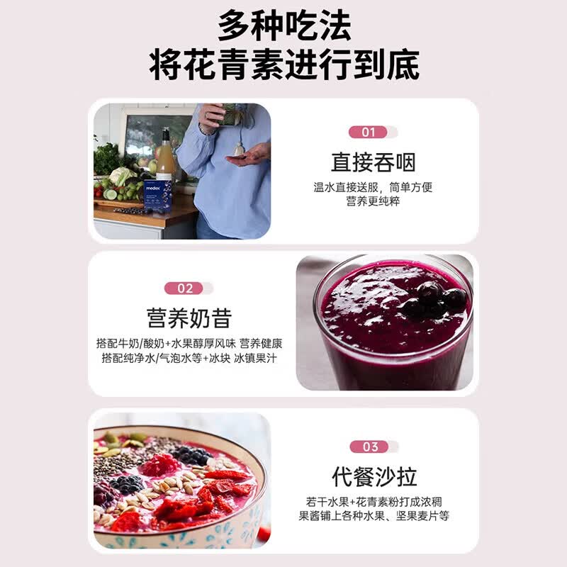 MEDOX挪威原装进口 天然野生花青素胶囊野生越橘提取非葡萄籽精华/30粒 【维稳周期装】挪威越橘提取 30粒*3盒