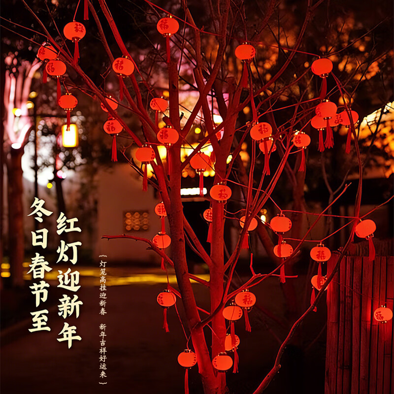 颖朗太阳能红灯笼串灯庭院彩灯春节户外防水氛围树灯夜景照明灯装饰灯 【36个圆灯笼】团团圆圆过大年