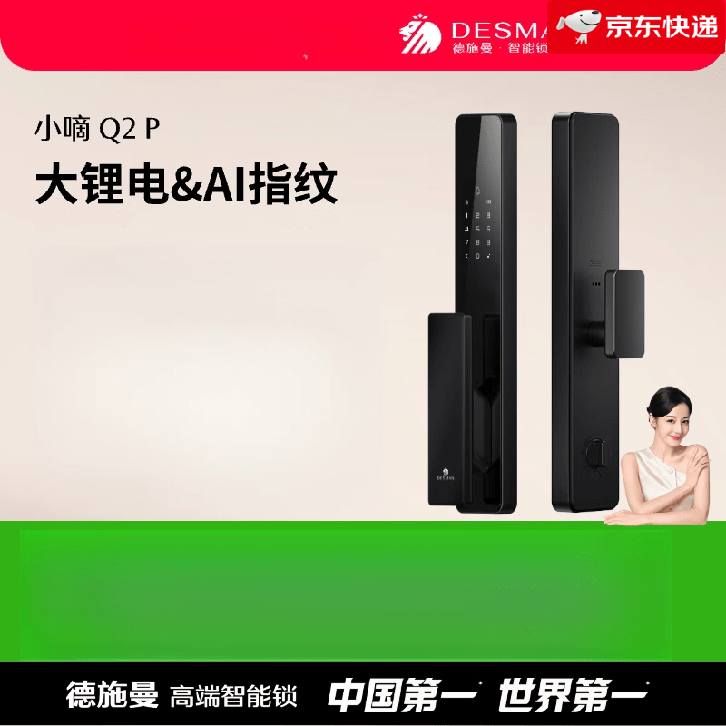 德施曼 DESSMANN全自动智能门锁密码锁指纹锁电子锁小嘀 Q2P星爵黑