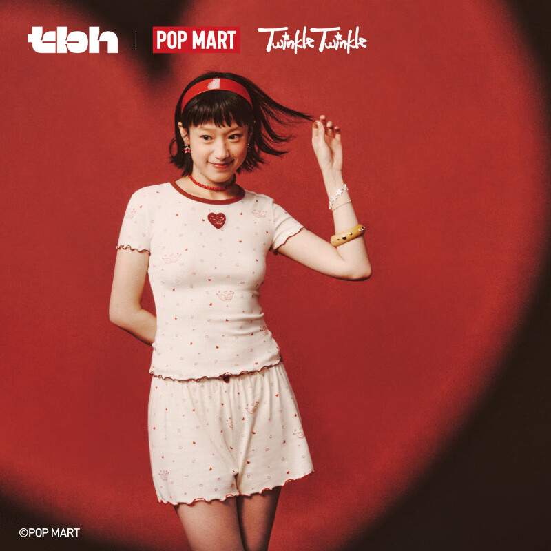 野兽派家居（tbh）星星人绵柔针织家居服短款套装可外穿睡衣女 星星人绵柔针织家居服短款套装 爱的简笔画 M