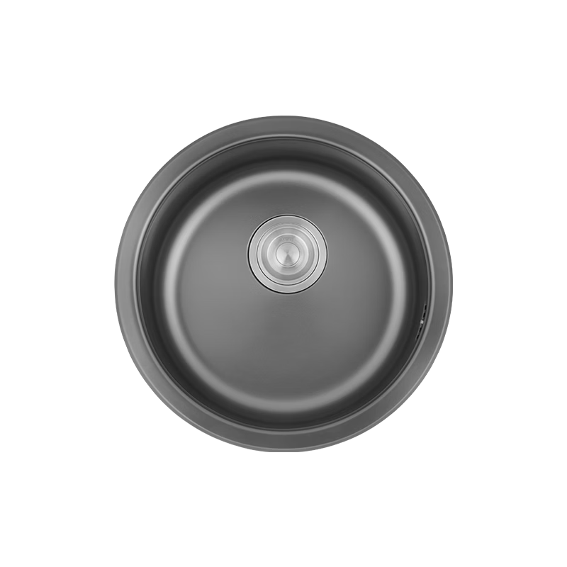 摩恩槍灰色水槽圓槽304不銹鋼洗菜盆廚房臺下盆70033