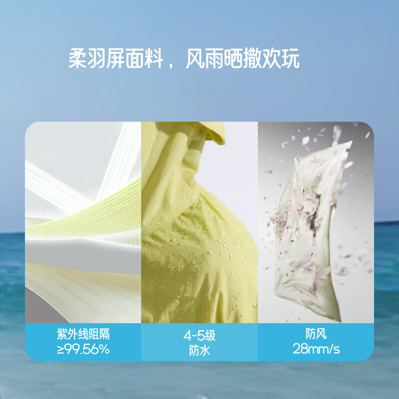 蕉下(beneunder)儿童透气全防护防晒衣夏季轻薄透气外套防紫外线防晒服透气速干 湾宇蓝 26NEW 140