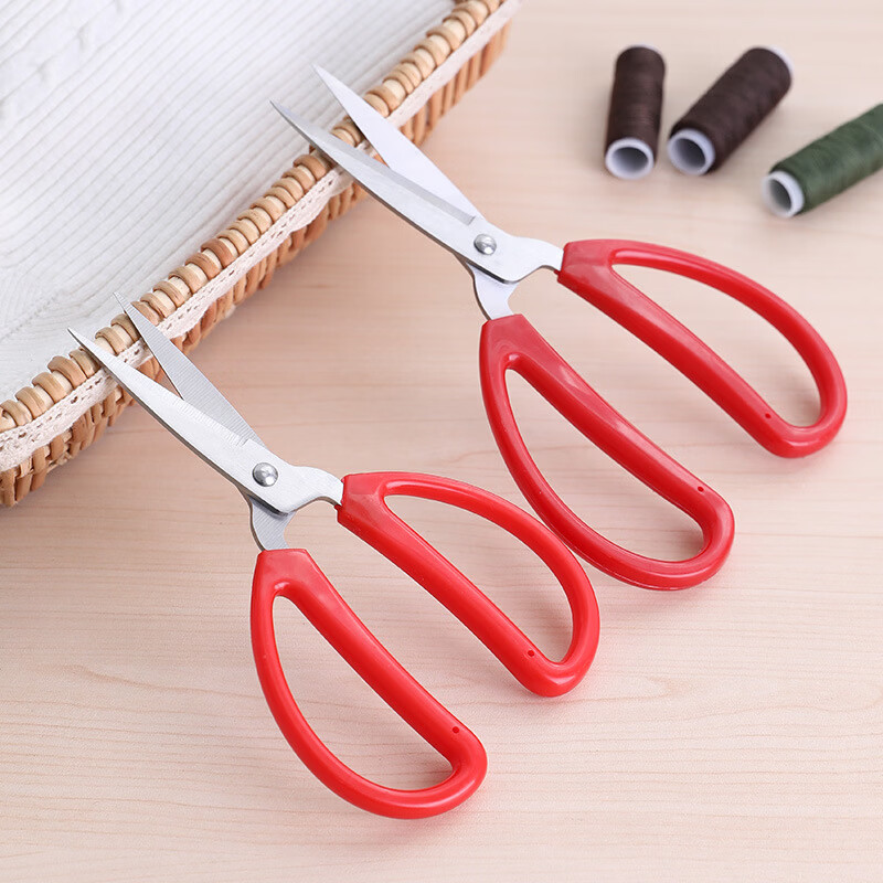 【甄选】家用不锈钢剪刀红柄大号红色剪纸刀学生办公文具手工小裁 中号