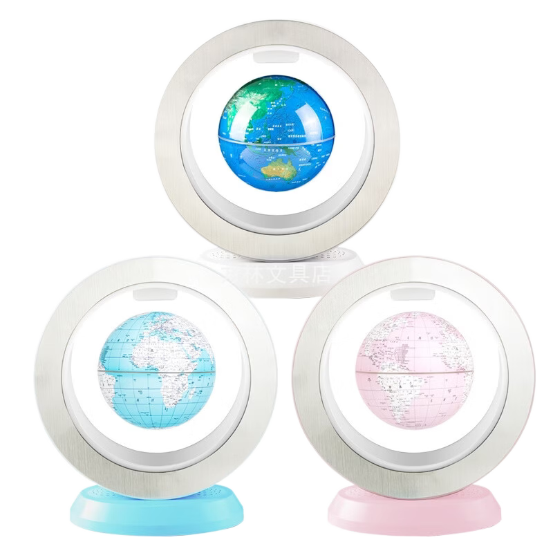 天屿4寸O型磁悬浮发光地球仪地理礼物摆件AI语音磁悬浮地球仪 白色火箭磁悬浮+AR-+彩光-