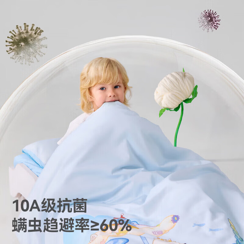 贝肽斯幼儿园被子三件套学生宿舍开学纯棉被子六件套宝宝婴儿床被套被褥 林间有鹿【10A抗菌 60S贡缎纯棉】 床单款 【三件套】棉不含芯