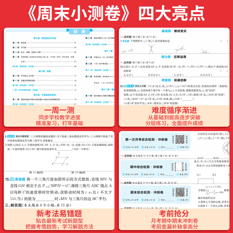 一本七年级下册周末小测卷初中同步测试卷小升初语文数学英语历史生物地理道法课后作业单元检测练习期中期末考试卷一本官方旗舰店正品 生物 正版