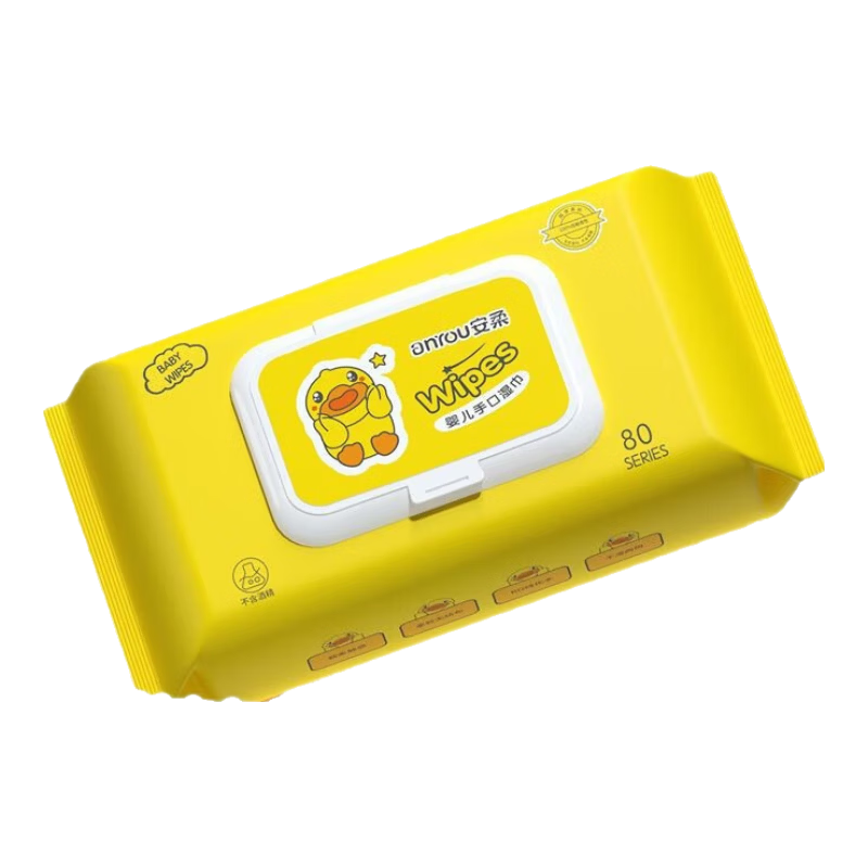 电动车湿巾80抽清洁擦拭 一单拍一个 可拍10单 分开下单 合单发货 小黄鸭湿巾【1包】带盖