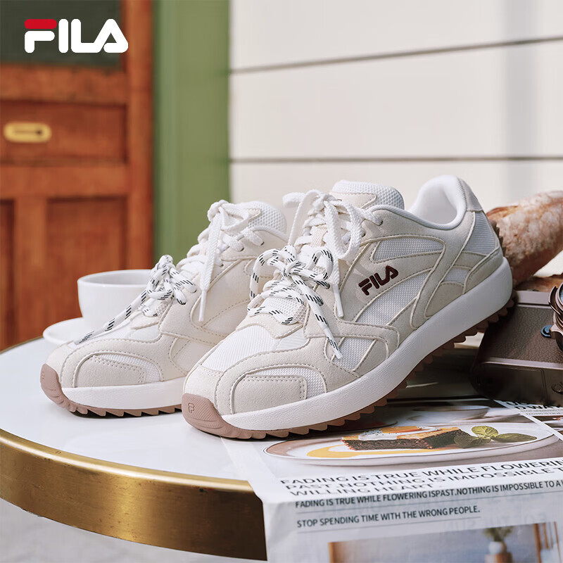斐乐（FILA）阿甘鞋女鞋杨幂同款老爹鞋2026春新款藤萝鞋薄底德训鞋休闲运动鞋 雪白/桦树棕-SB 37.5