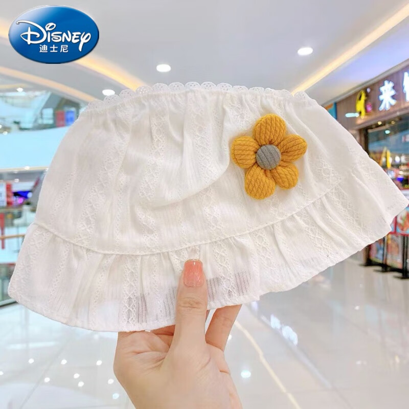 迪士尼(disney)囟门夏季薄款女宝宝护囟门护额头帽卤门女婴新生胎帽