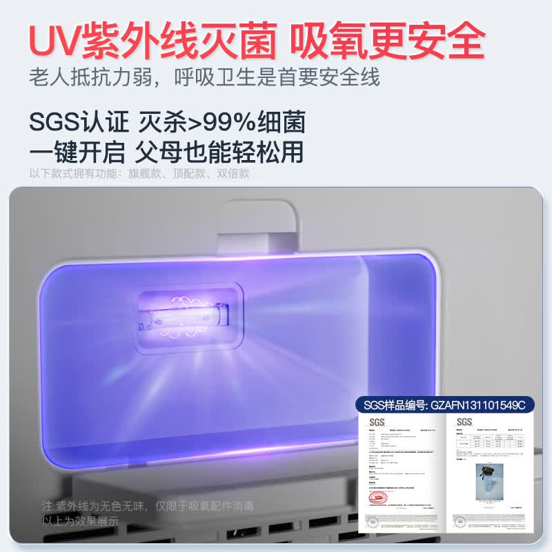 DEDAKJ德国家用制氧机老人专用吸氧机呼吸雾化一体氧气机十大牌子便携式 【雾化灭菌款】9L可调+96%净氧+轻音+遥控定时