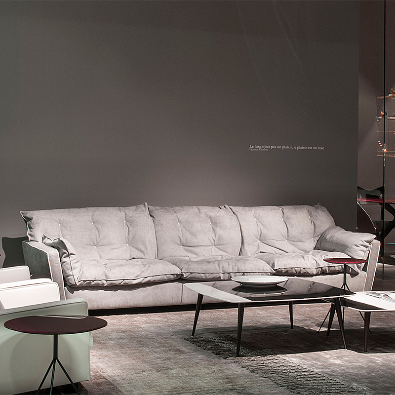 意式极简拉绳沙发客厅baxter网红轻奢磨砂科技布l 单人位【总长1