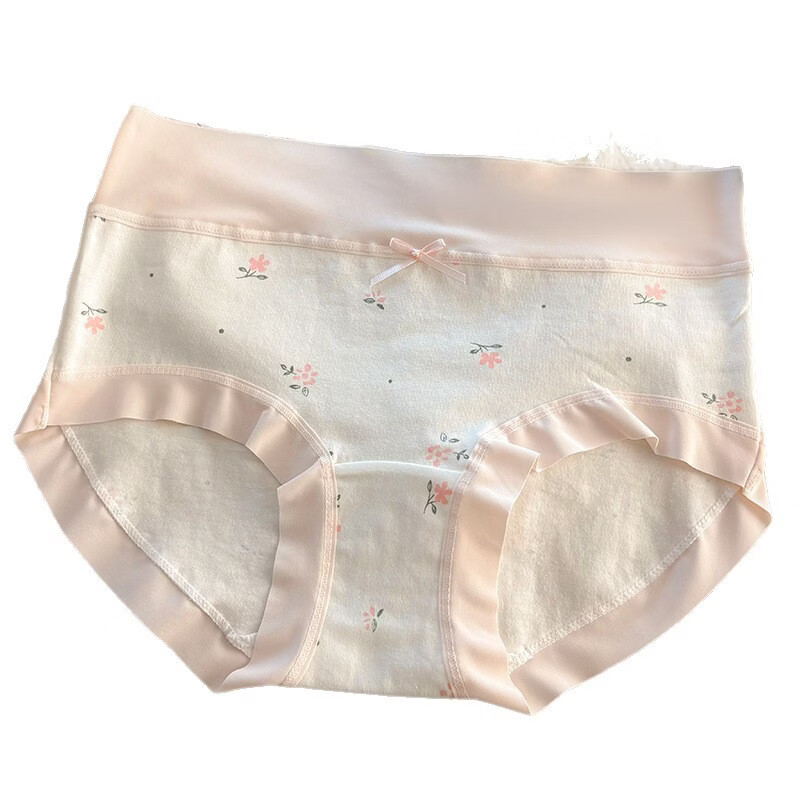 有只绵法式碎花女士内裤中腰弹力包臀7A抗菌透气棉裆无痕裸感少女内裤 五色组合 5条装 XL 110-130斤