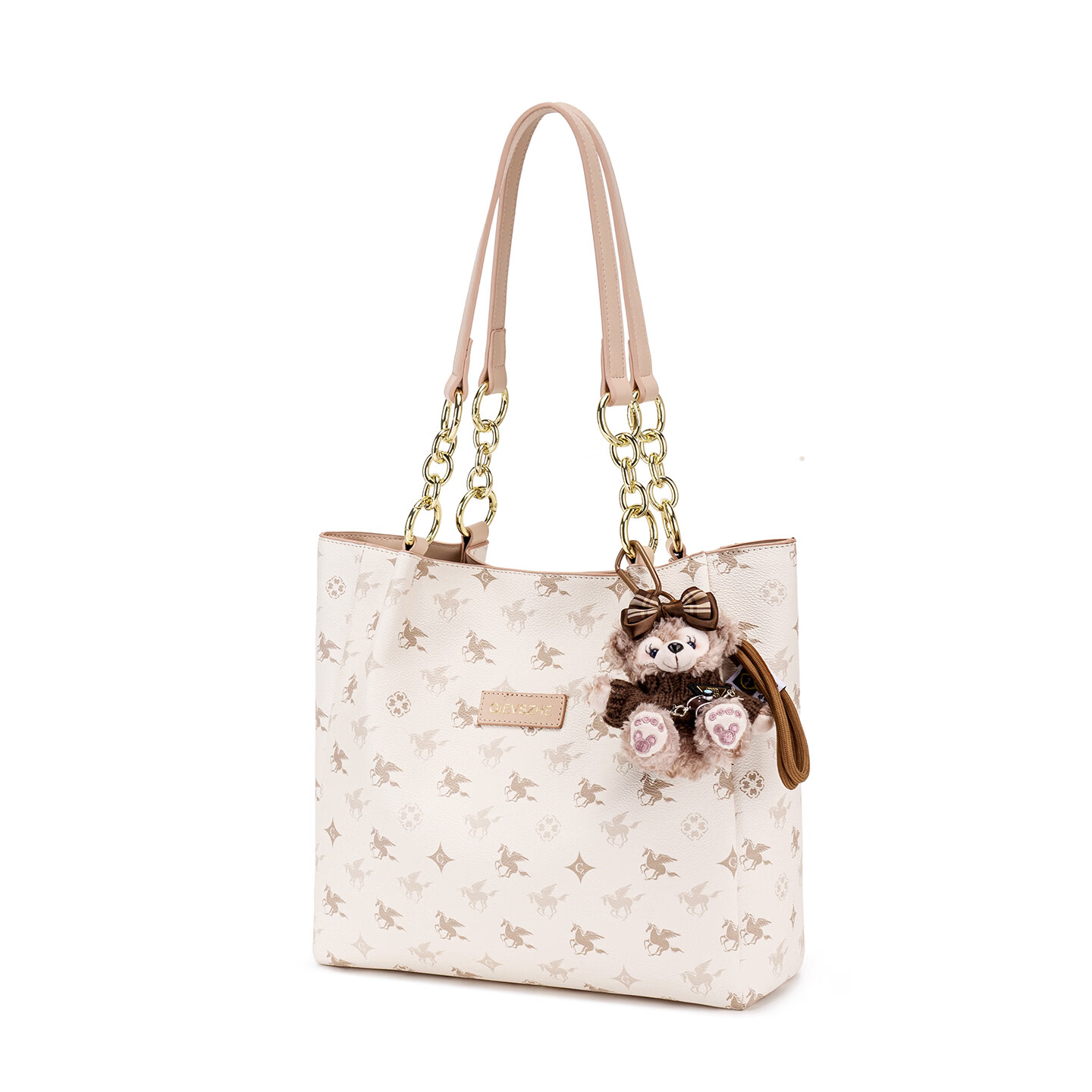 纪诗哲（GIEVSZHE）品牌女包2026年新款轻奢侈女士包包女款情人节生日礼物送女友 米白色【2026年新款】配挂件 礼盒装