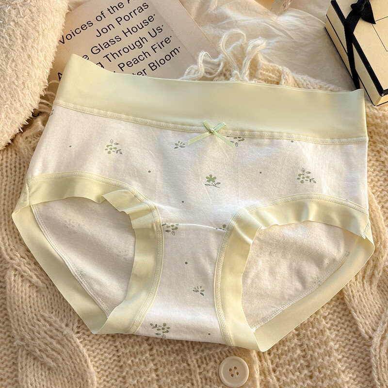 有只绵法式碎花女士内裤中腰弹力包臀7A抗菌透气棉裆无痕裸感少女内裤 五色组合 5条装 XL 110-130斤