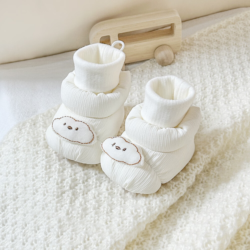 秋冬0-1岁婴儿保暖棉鞋男女宝宝新生儿软底鞋防滑不掉步前鞋袜鞋6 蓝色云朵地板鞋冬加绒 加绒 12.5 L码6-12个月 京东折扣/优惠券