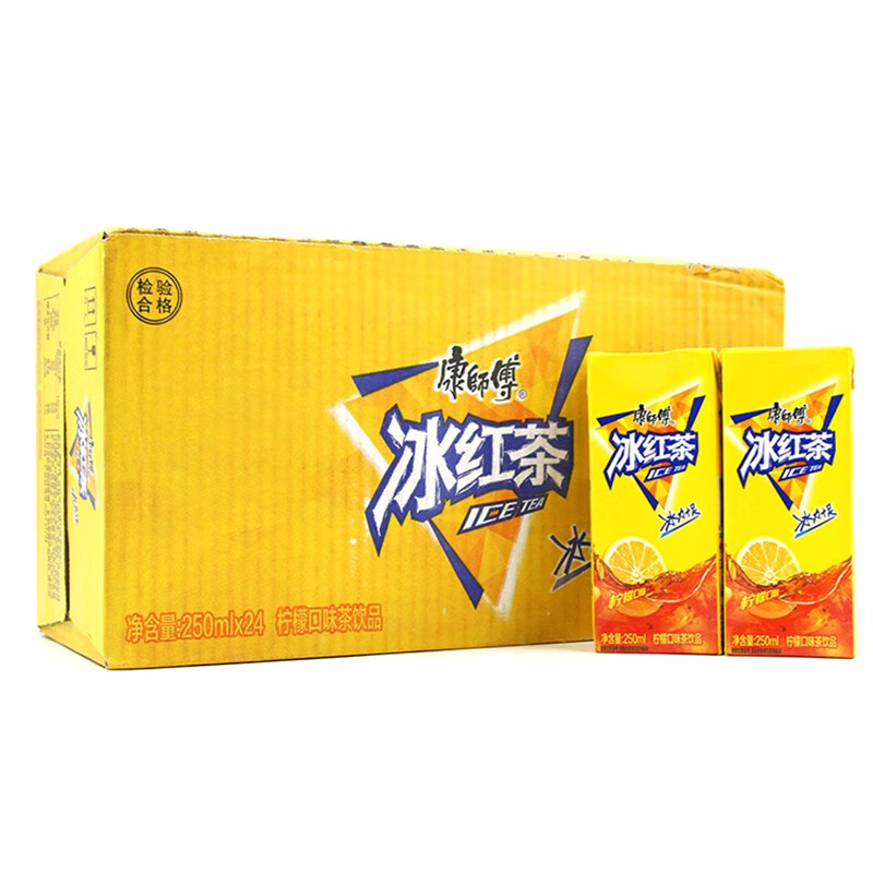 康师傅冰红茶250ml*24盒柠檬味纸盒装饮料夏日饮品