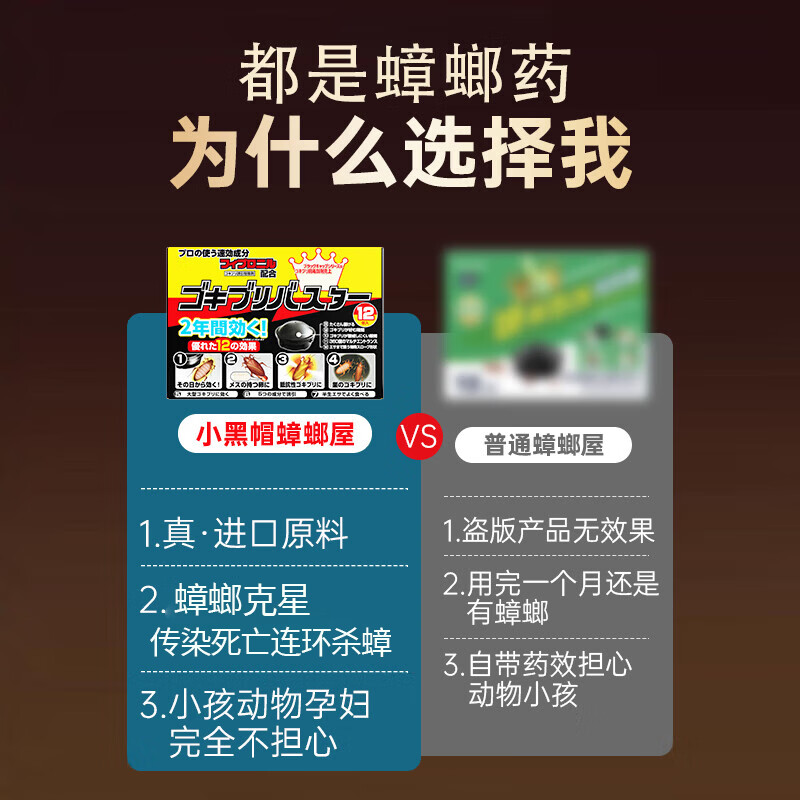 初蔓蟑螂药特效强力全窝端虫卵双杀日本灭除蟑螂神器呋虫胺蟑螂诱饵盒 【连环灭杀】呋虫胺蟑螂药*12枚 东来超市热销同款蟑螂药TOP榜