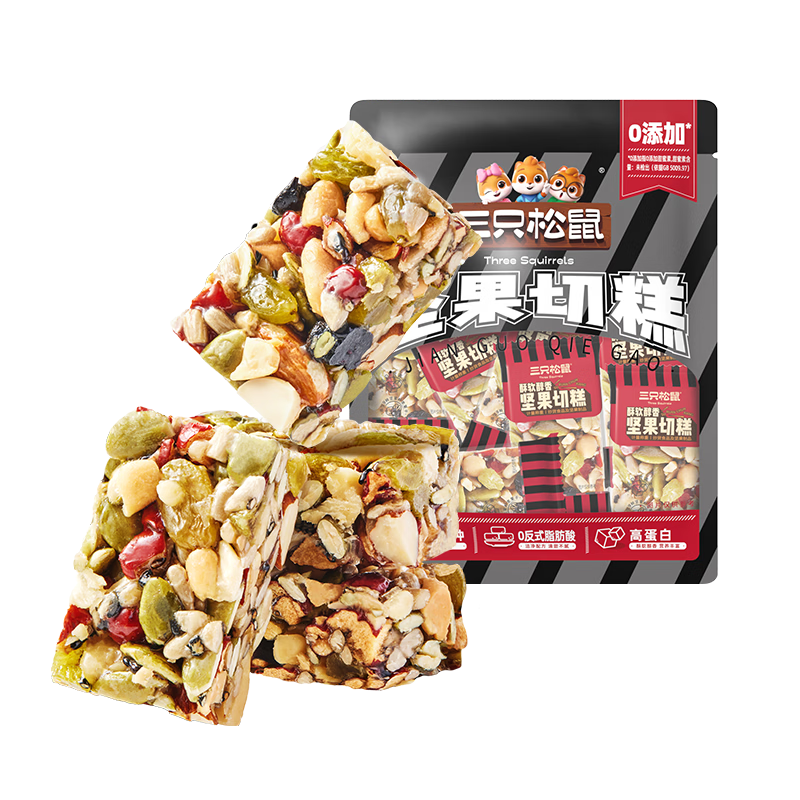 三只松鼠坚果切糕500g 新疆风味饼干蛋糕中式点心休闲零食品办公室早餐