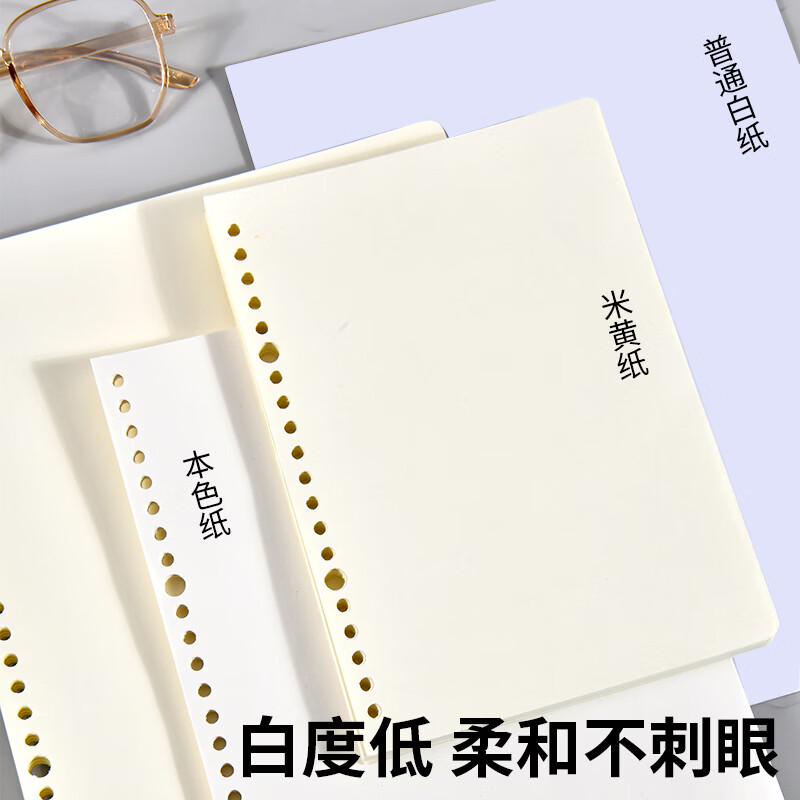 维克多利免打孔打印纸学生专用活页纸教辅作业资料错题复印纸带孔空白A4纸加厚A5B5打印活页夹替芯套装 A4-8孔活页夹+打印纸80张【含4张分隔页】