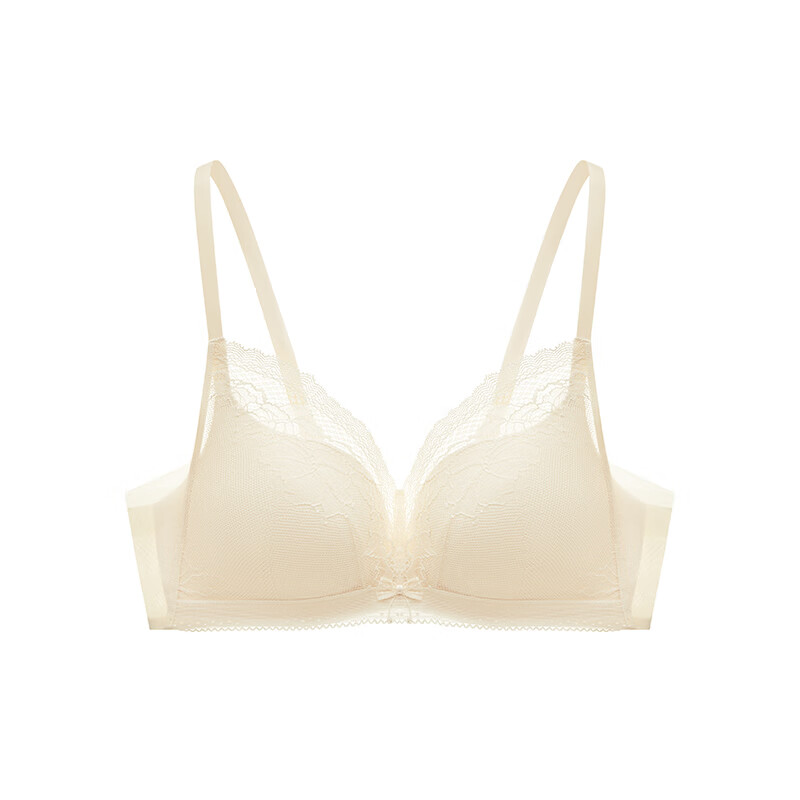 曼妮芬【聚拢型文胸】性感聚拢内衣女无钢圈聚拢文胸蕾丝内衣 奶白色 75B