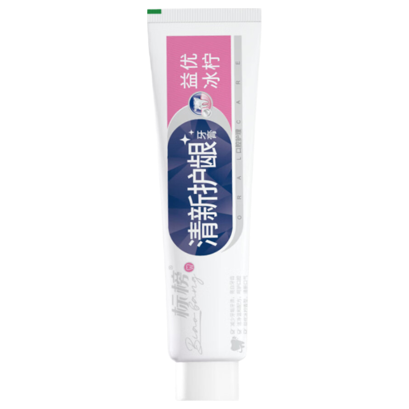 标榜清新护齿牙膏 益生菌清除口腔异味调整平衡牙垢牙渍植物成分C14 益优冰柠香型110g