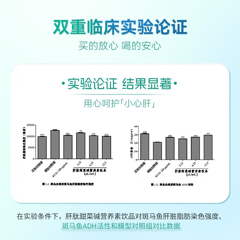 佰倍优甘全保肝肽甜菜碱营养素饮品小分子蛋白肽天然植物来源氨基酸送礼 肝蛋白水解物【1盒】 50ml*4瓶