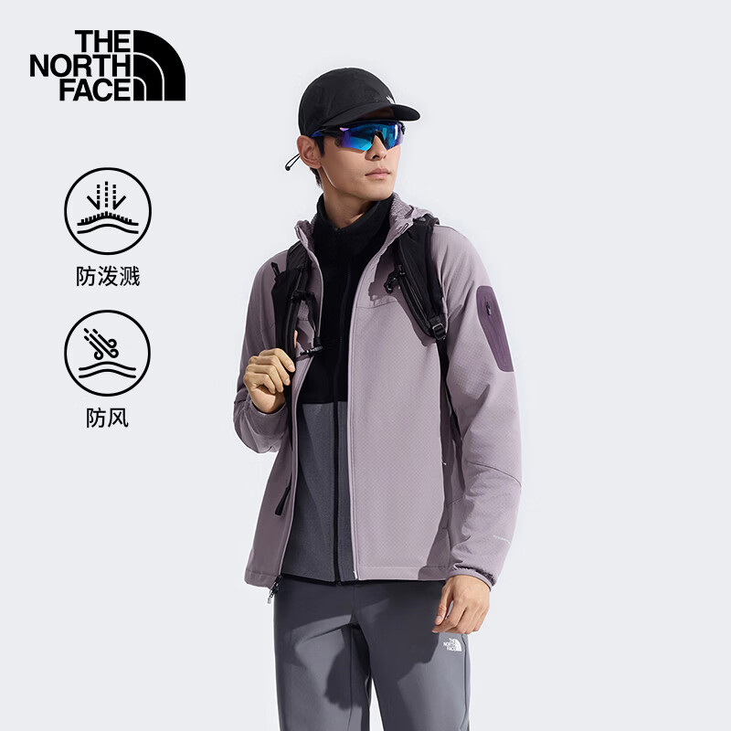 The North Face北面软壳衣男户外运动防风防泼水夹克8HE5 深灰色/G7O L
