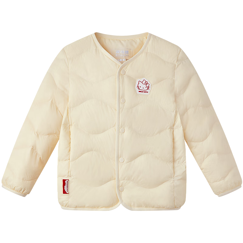波司登26年新款儿童羽绒服保暖4防面料外套薄款中性男女短款巴恩风 【店长推荐】凯蒂黄3466 Hello Kitty联名 130 /64 约115-130cm 26kg