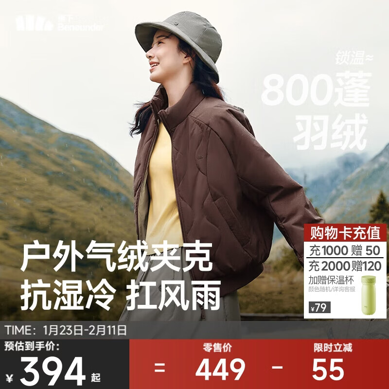 蕉下（beneunder）气绒外套女夹克保暖中暖可机洗户外棉服CL004似羽绒