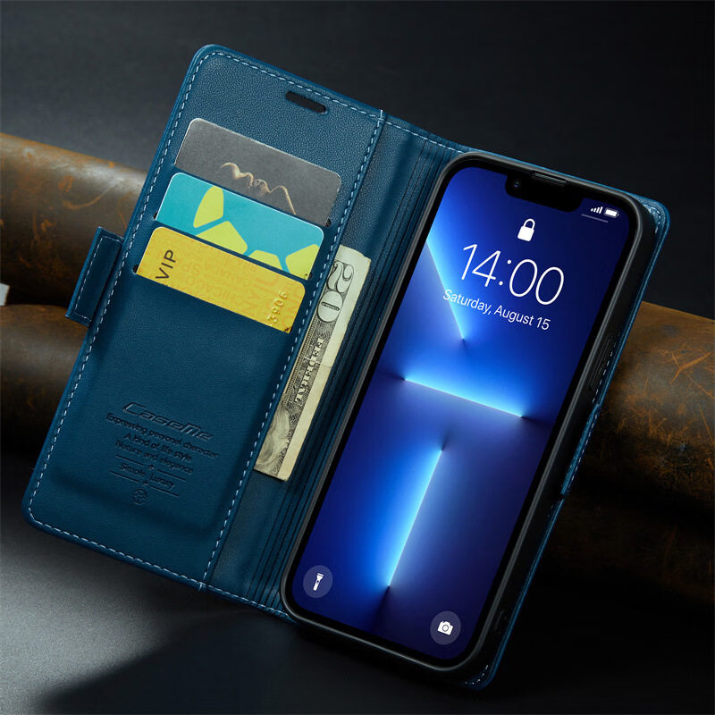 浩盈达苹果15手机壳皮套iphone14promax插卡13防磁卡包12钱包11保护套XR翻盖Xs硅胶8plus男se女6防摔外壳 【绿色】023蝴蝶扣防盗刷皮套 iPhone 6s Plus