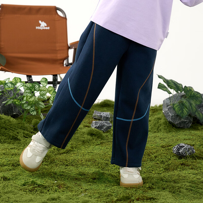 棉花堂（cottontown）【不易起球】棉花堂儿童裤子直筒长裤春秋新款男童女童运动裤抗菌 麻灰 90 90/50