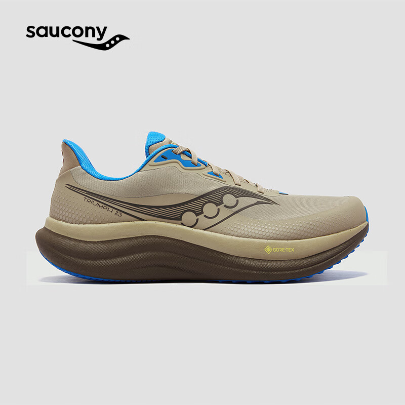 Saucony索康尼TRIUMPH胜利23GTX新款跑步鞋缓震舒适跑鞋 咖啡兰情侣 43