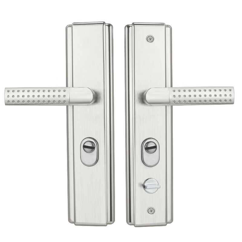 云航防盗门锁套装免费上门安装家用通用型大门锁不锈钢门把手全铜锁芯 钢拉丝防盗门把手指导安装