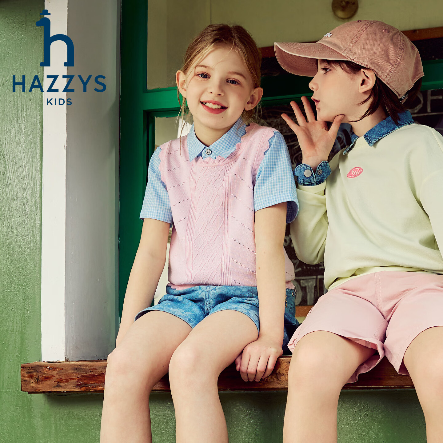 哈吉斯（HAZZYS）童装女童马甲2026夏新学院系列线织背心 本白 165