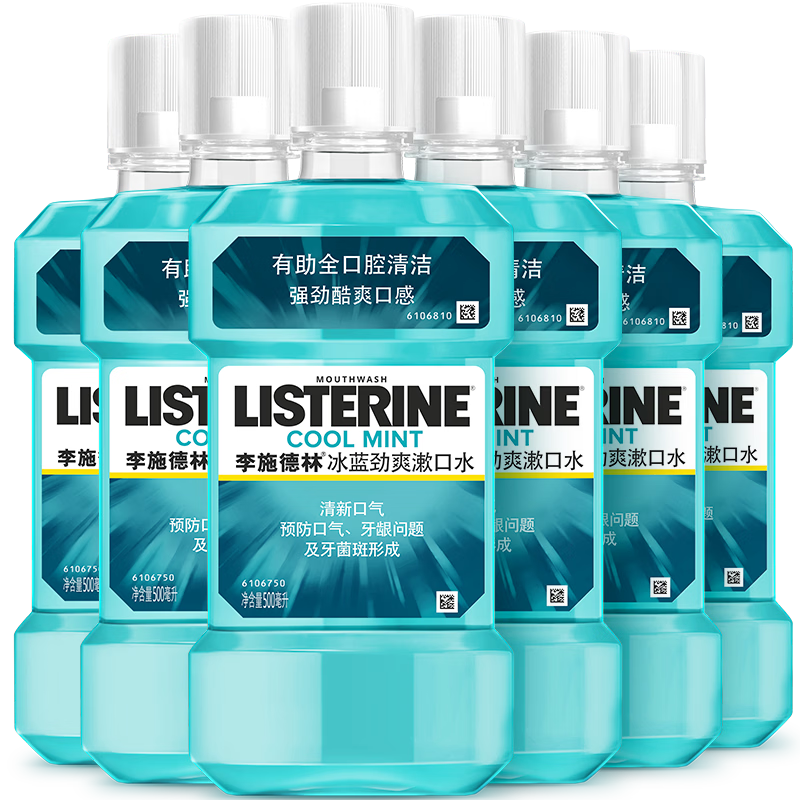 ��ʩ���� (Listerine) ����ˮ������ˬ��ζ���¿��������� 500mL*6֧װ 135.91Ԫ