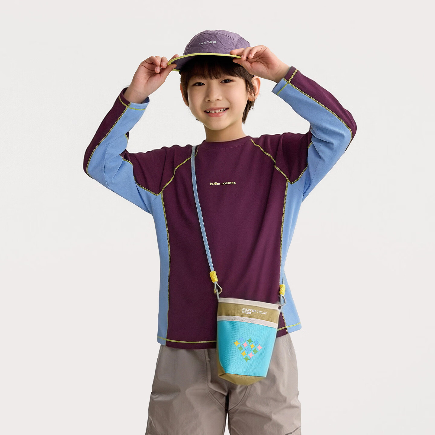 咕噜日记（Purrfect diary）【宣纸速干】童装儿童长袖T恤春季亲子装男女童圆领长袖 葡萄紫 110 110cm