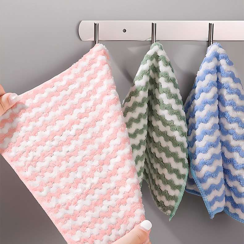 Kaooseen厨房小工具洗碗厨房布巾不易沾油不易掉毛去污擦桌刷碗加厚吸水 10条