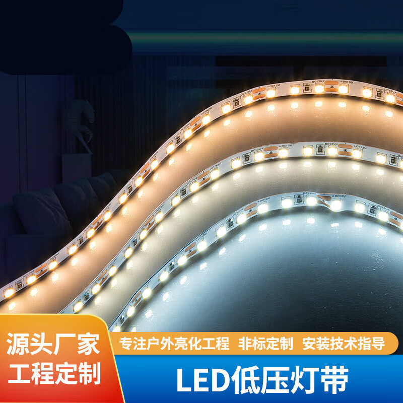 博雷奇led室内灯带28355050rgb彩色白光暖光灯带 双面板8mm-2835-120