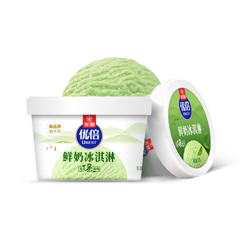 Bright 光明 牌（Guang Ming Pai）光明 优倍鲜奶冰淇淋 高品质牛奶冷饮雪糕冰激凌 龙井味&原味 优倍原味5优倍龙井5