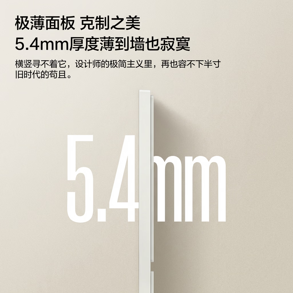 涂鸦智选即屋超薄智能开关 语音控制Zigbee 零火 超长寿命 飞天系列 零火8开-横版