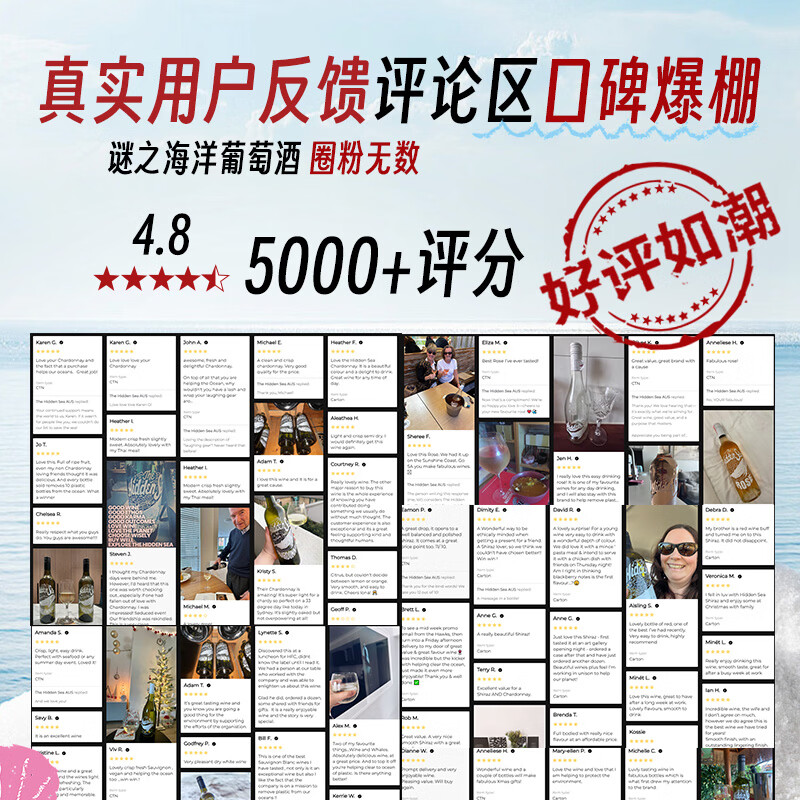 谜之海洋澳洲进口红酒 干红葡萄酒果酒冰酒小甜酒口粮酒利口酒送礼 【结构紧实】赤霞珠干红葡萄酒750ml