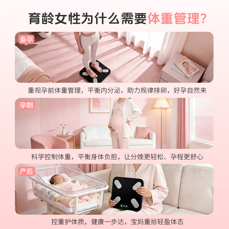 孕E家智能体脂秤家用新款高精准体重秤体重管理孕期称重电子秤 智能体脂秤【赠送健康管理服务周套餐】